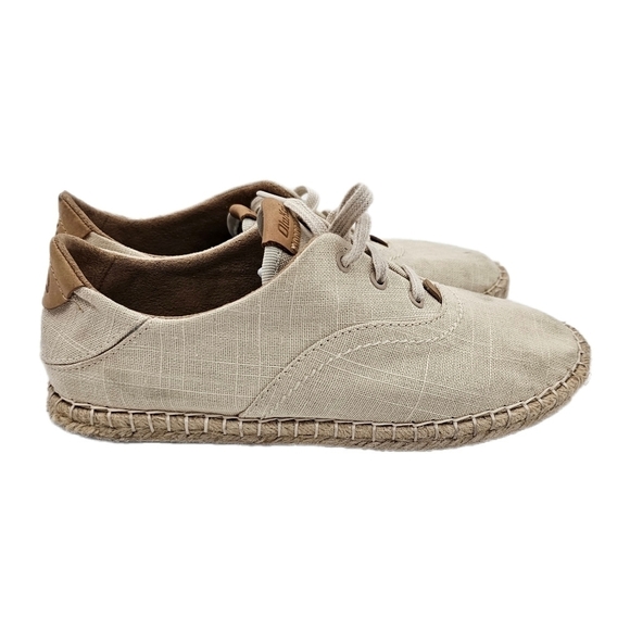 OluKai Kaula Pa'a Li Kaula Tan Tapa Lace Up Espadrille Convertible Sneaker Sz 7 - Picture 1 of 11